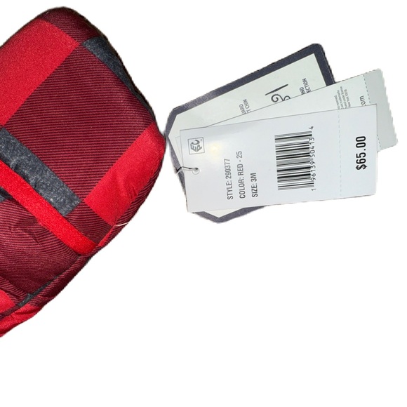 OshKosh B'Gosh Boys Snowsuit/Pram Red & Black Buffalo Plaid Check SZ3 Months NWT - Picture 5 of 7